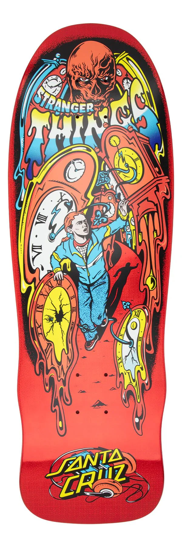 Deck Skateboard SANTA CRUZ x STRANGER THINGS GRABKE MAX MELTING CLOCK 9.7 X 29.4