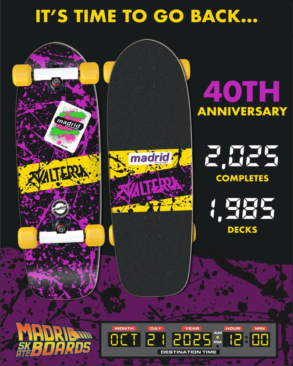 MADRID X RETOUR VERS LE FUTUR SKATEBOARD VALTERRA