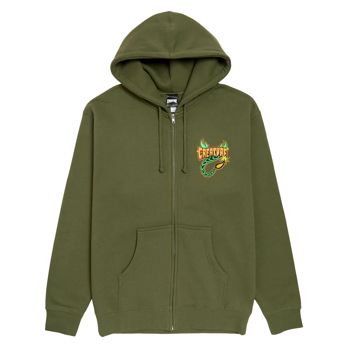 Hoodie CREATURE Deadly Sands Zip Army – Style Sk8 & Zip