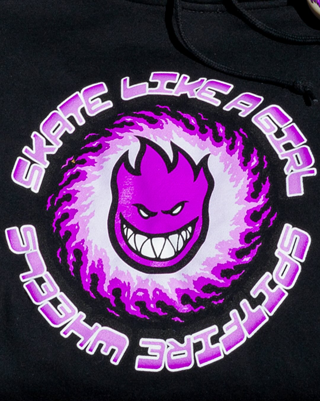 SPITFIRE Hoodie Skate Like a Girl 25 Year Classic Black