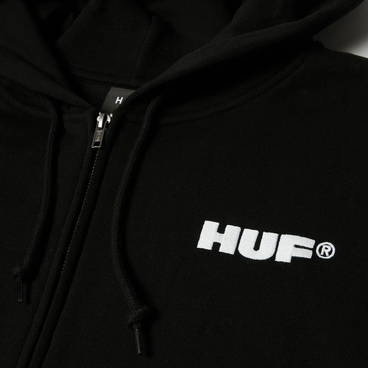 HUF Hoody All Caps Zip Black – Sweat à capuche zippé stylé