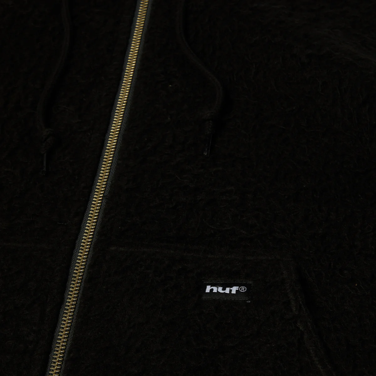 HUF Hoody Corso Heavyweight Zip Black – Sweat zippé épais