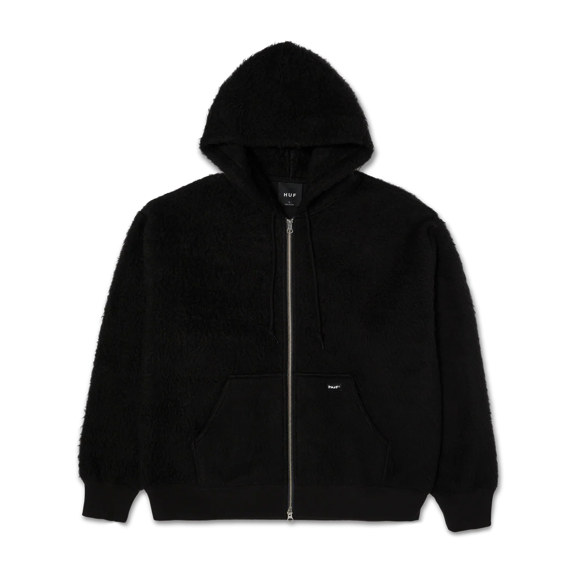 HUF Hoody Corso Heavyweight Zip Black – Sweat zippé épais
