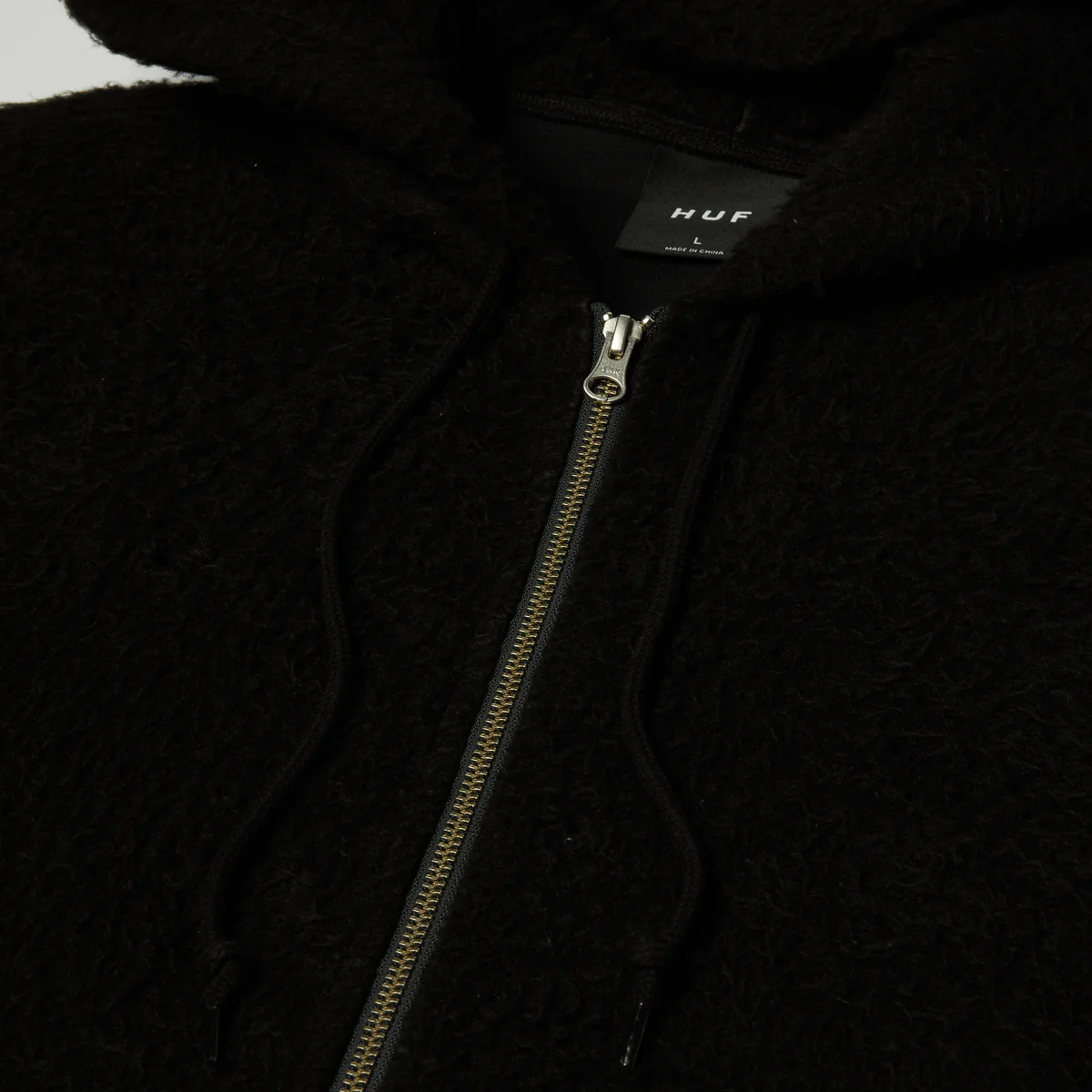 HUF Hoody Corso Heavyweight Zip Black – Sweat zippé épais