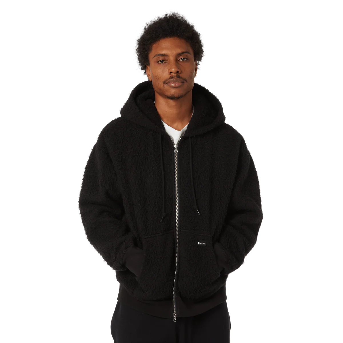 HUF Hoody Corso Heavyweight Zip Black – Sweat zippé épais