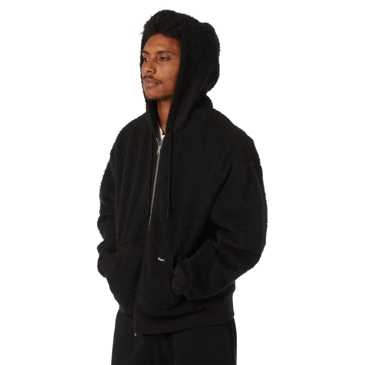 HUF Hoody Corso Heavyweight Zip Black – Sweat zippé épais