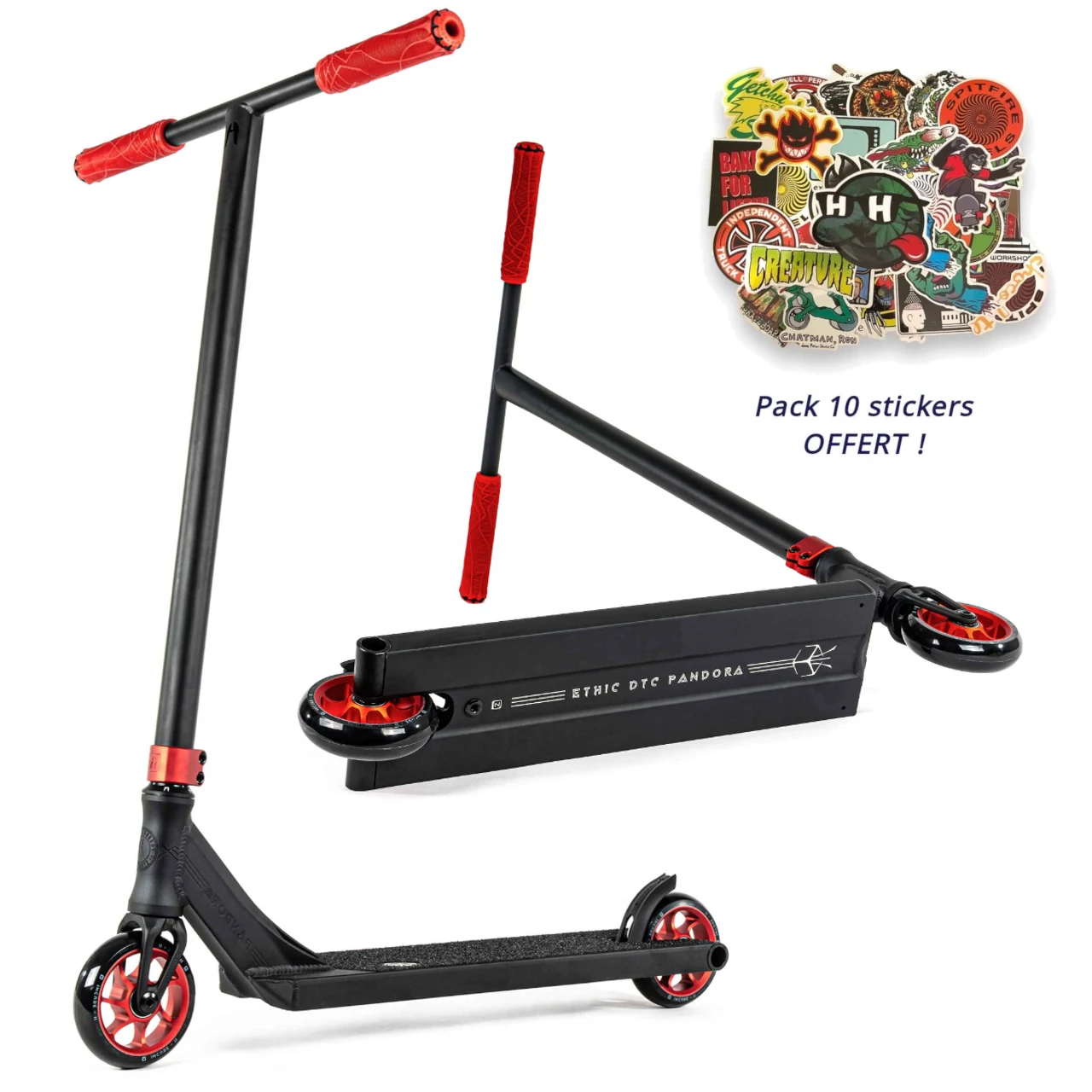 Trottinette Ethic Pandora Rouge - Livraison Gratuite