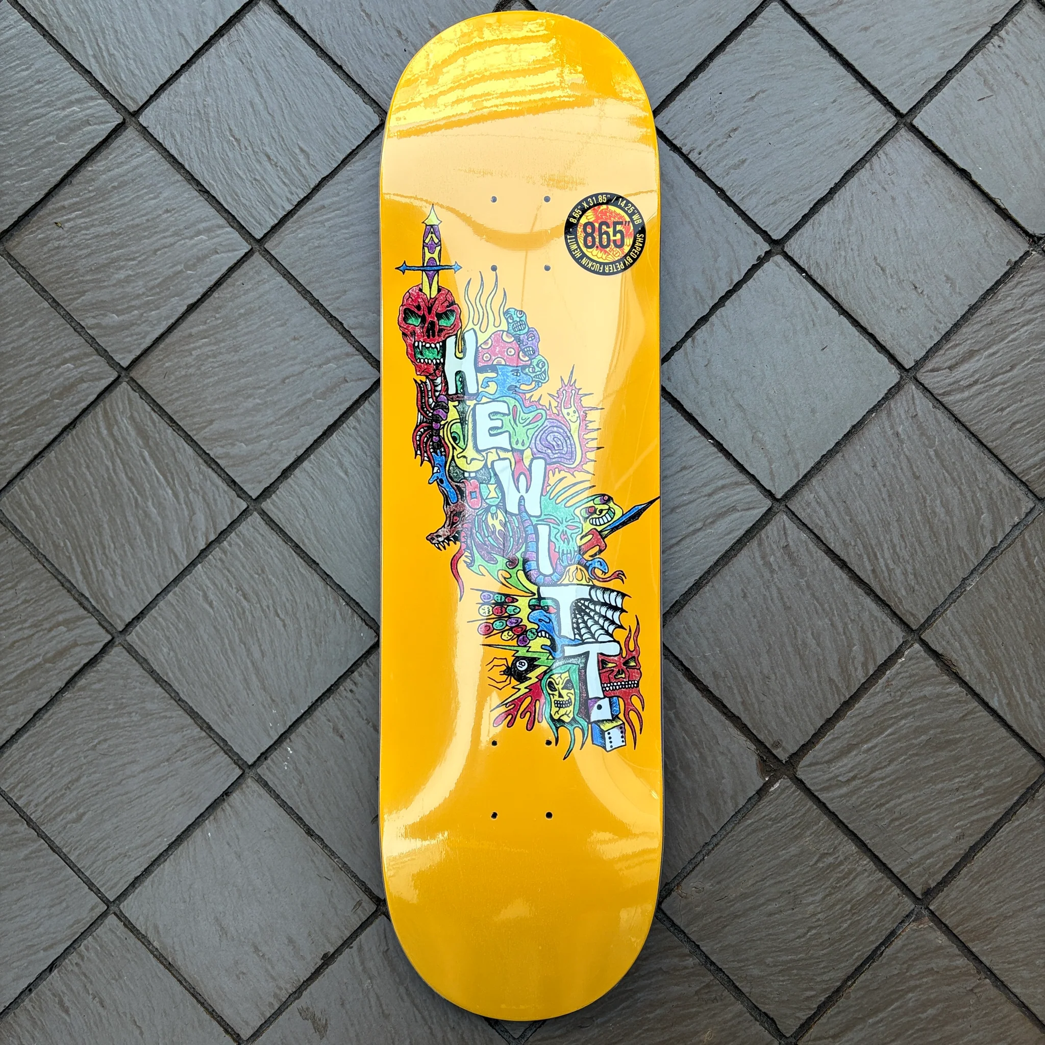 ANTIHERO Planche Skate Cascade Hewitt Yellow 8.65x31.82