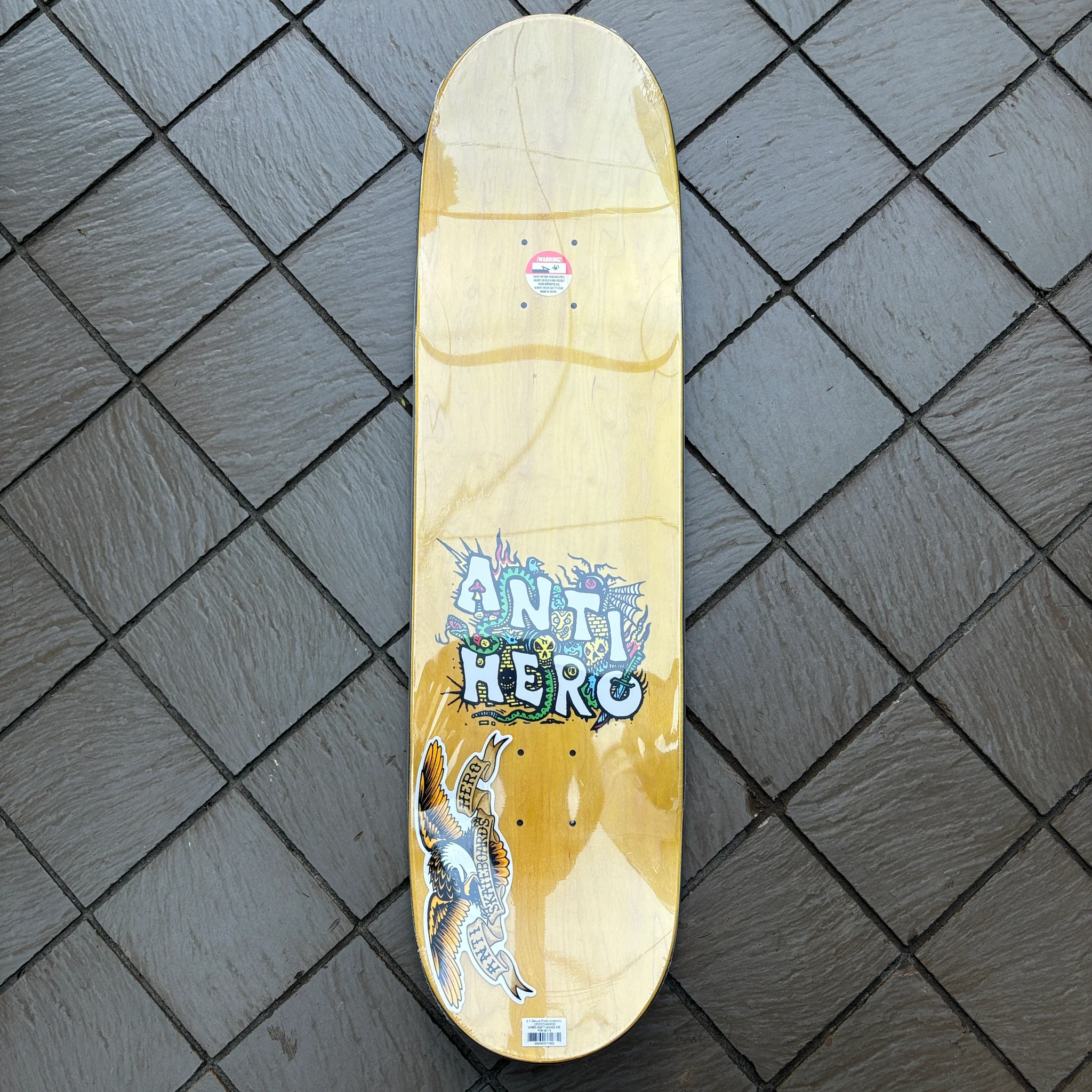 ANTIHERO Planche Skate Cascade Hewitt Yellow 8.65x31.82