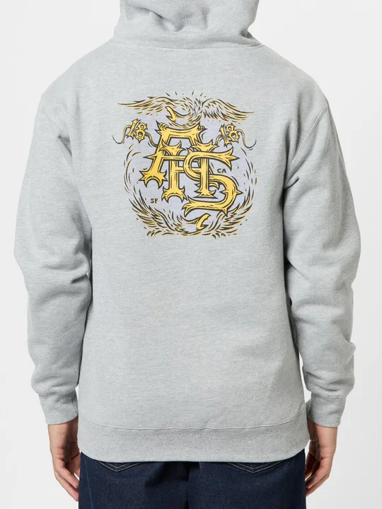 ANTI-HERO Sweat Customs Hood Heather Grey – Hoodie Skate Urbain Confortable