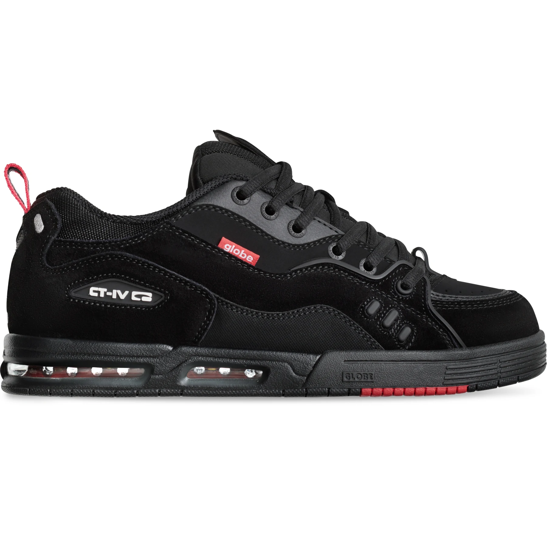 GLOBE CT-4 Black/Suede – Skate shoes basse en suède