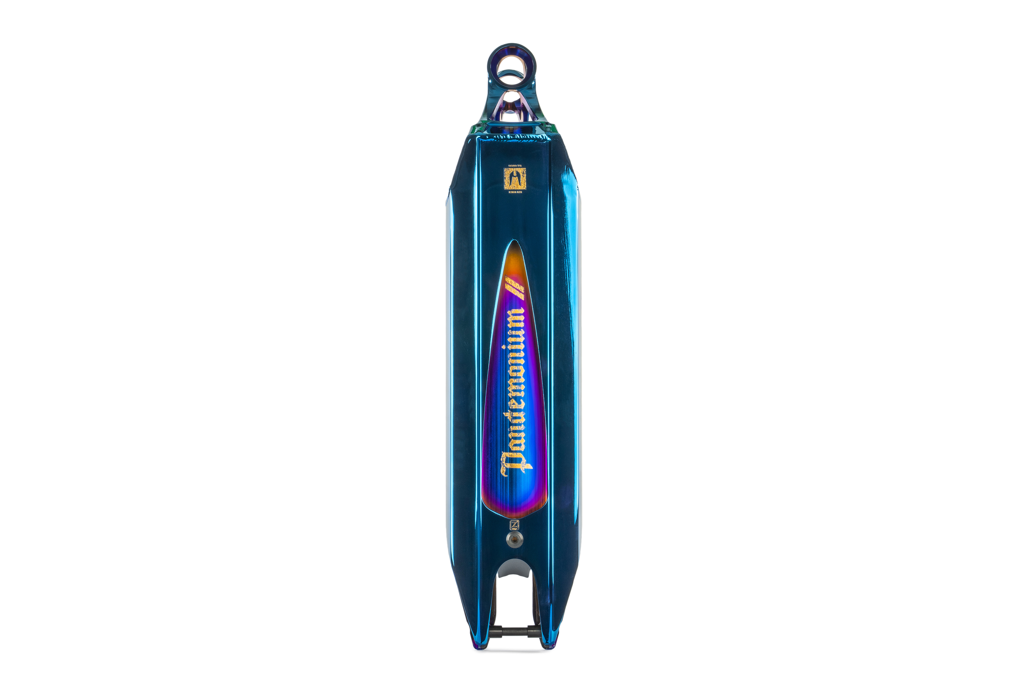 Ethic DTC Pandemonium V2 — Deck Trottinette Freestyle Bleu Chrome