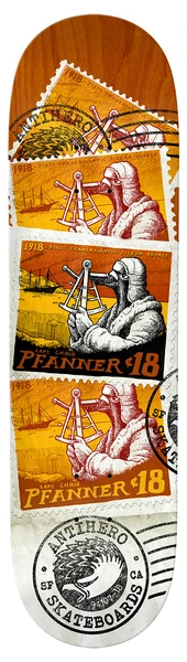 ANTIHERO Postal Pfanner 8.25" – Deck Skateboard Orange