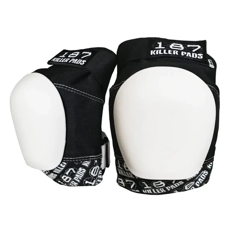 Genouillères 187 Pro Black/White – Protection skate ultra robuste