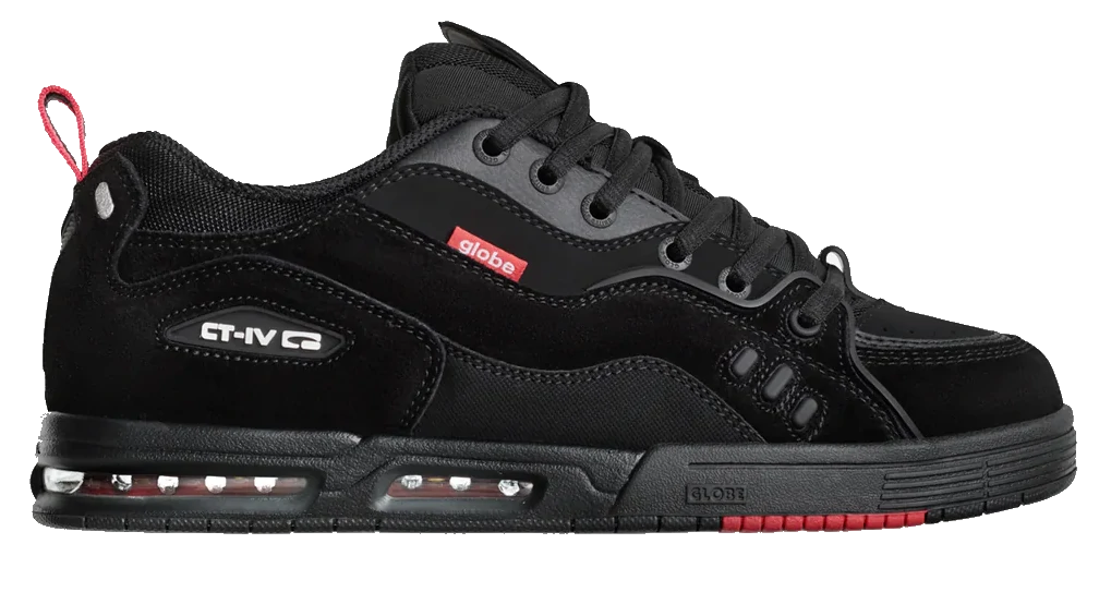 Chaussures de skate Globe CT-4 Black Suede – Sneakers Skate Homme en Daim Noir