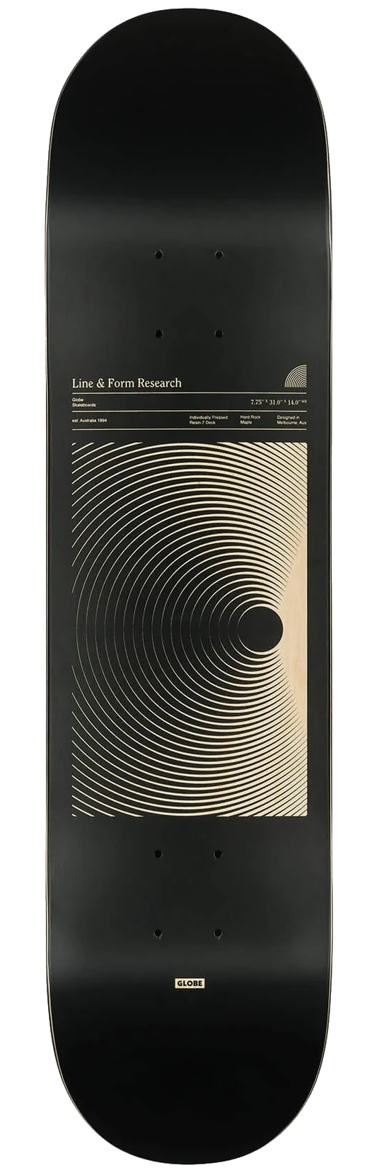 DECK GLOBE G1 LINEFORM BLACK 7.75"