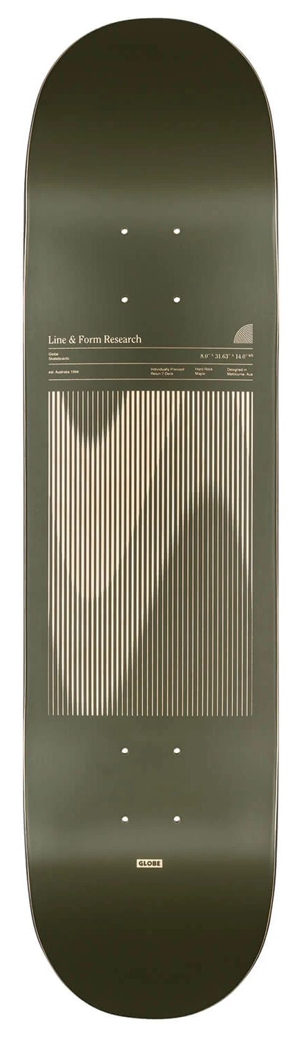 DECK GLOBE G1 LINEFORM OLIVE 8.0"