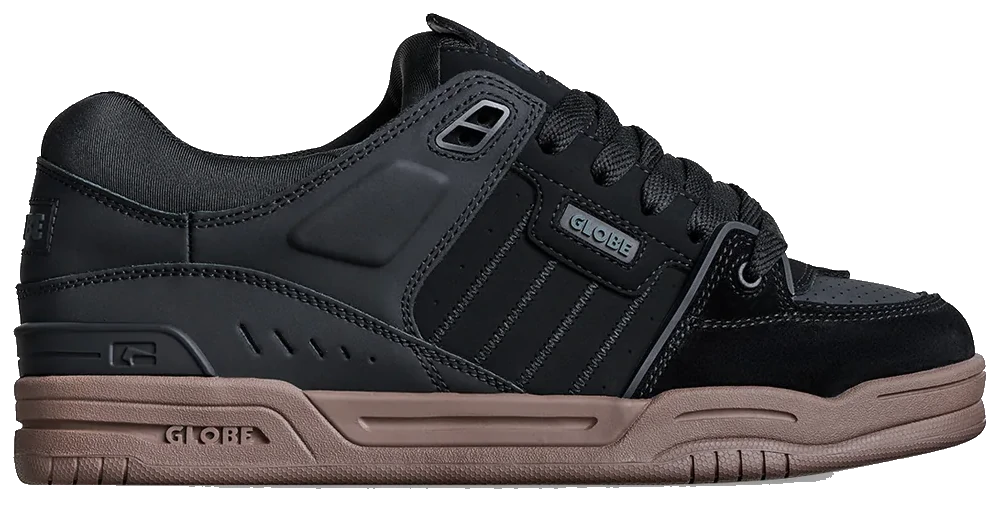 Chaussures de Skate Globe Fusion Black Tobacco Gum – Skate Shoes Rembourrées & Ultra Résistantes