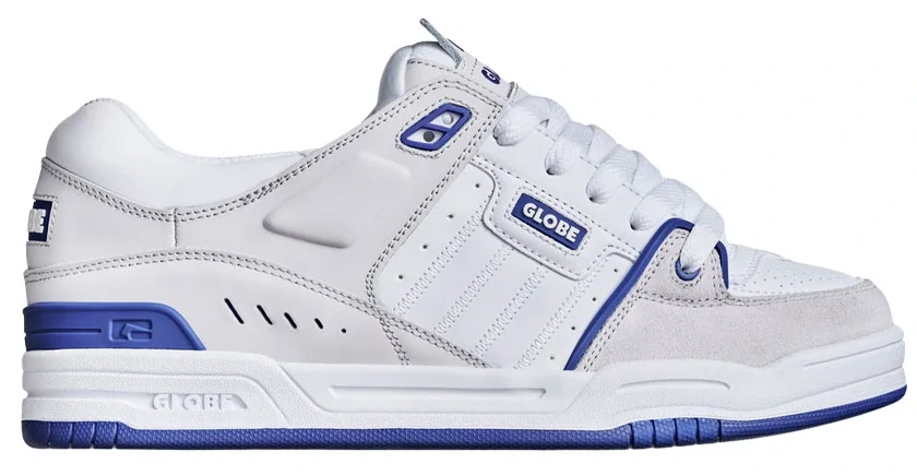 Chaussures de Skate Globe Fusion Blue White – Sneakers Skate Rembourrées & Ultra Résistantes