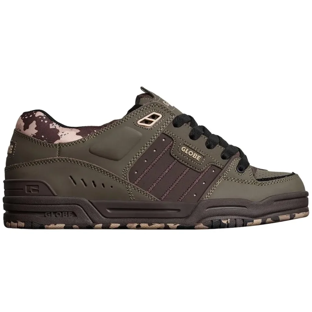 Chaussures de Skate Globe Fusion Mud Camo – Sneakers Skate Robustes & Confortables