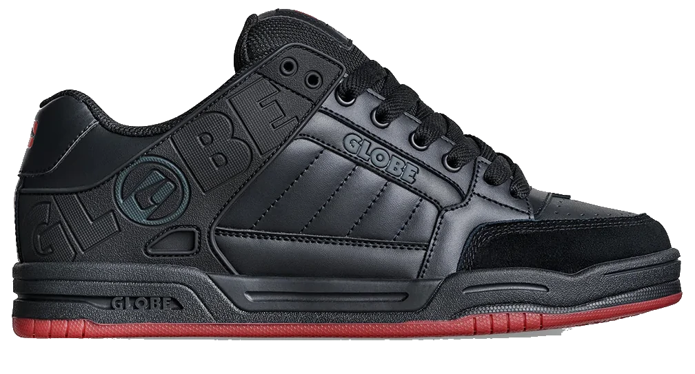Chaussures de skate Globe Tilt Dark Black Red Charcoal – Sneakers Skate Homme Résistantes