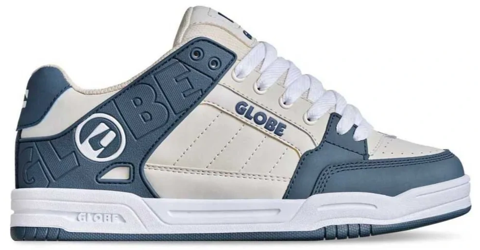Chaussures de Skate Globe Tilt Blue Grey – Confort Rembourré & Semelle Robuste