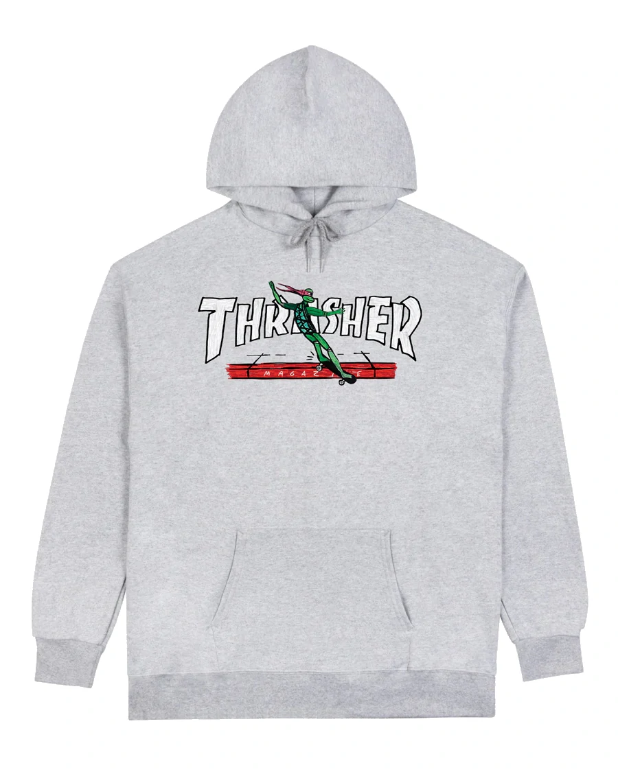 Hoodie Thrasher Red Curb x LSD â Ash Grey iconique