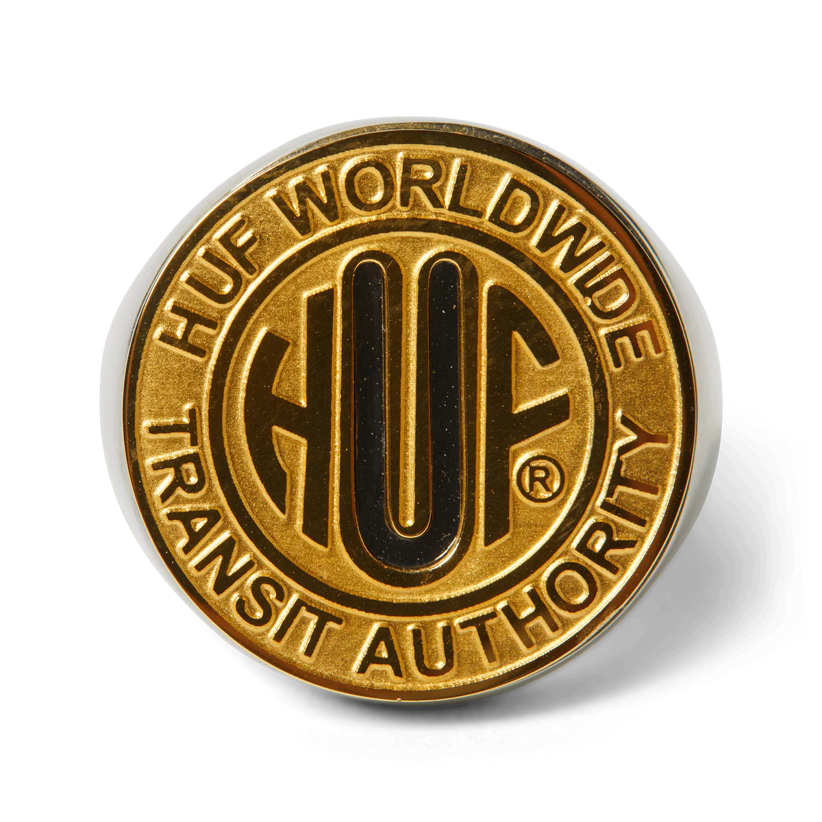 HUF – Bague Token Signet Gold – Look bold, finition dorée