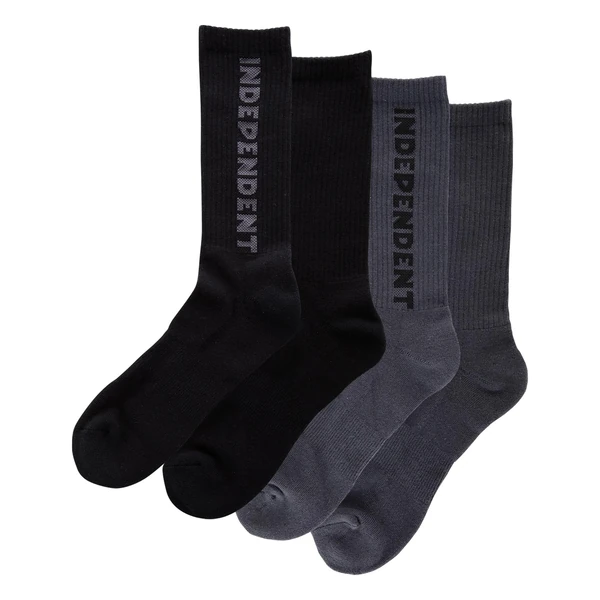 SOCKS BASELINE 2-PACK CREW BLACK CHARCOAL