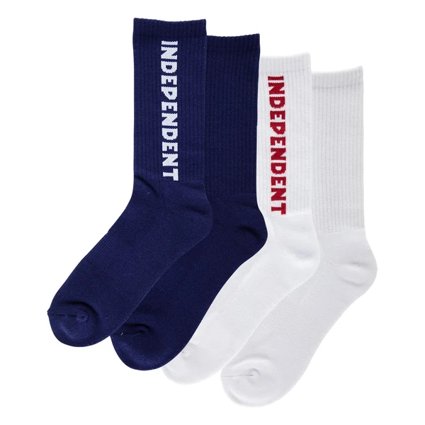 SOCKS BASELINE 2-PACK CREW WHITE NAVY