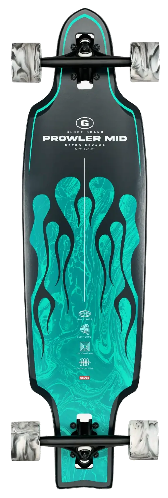 Longboard GLOBE Prowler Mid – Green Flames 36"