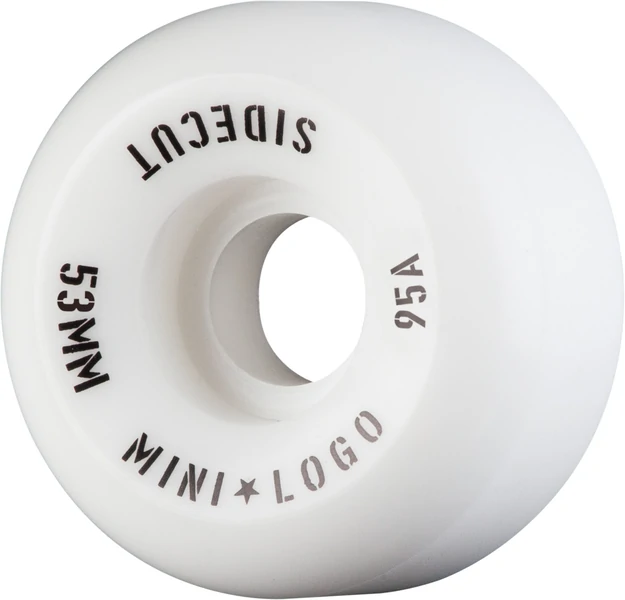 Mini Logo Wheels 53mm Sidecut Hybrid III 95A White – Jeu de 4 roues skateboard