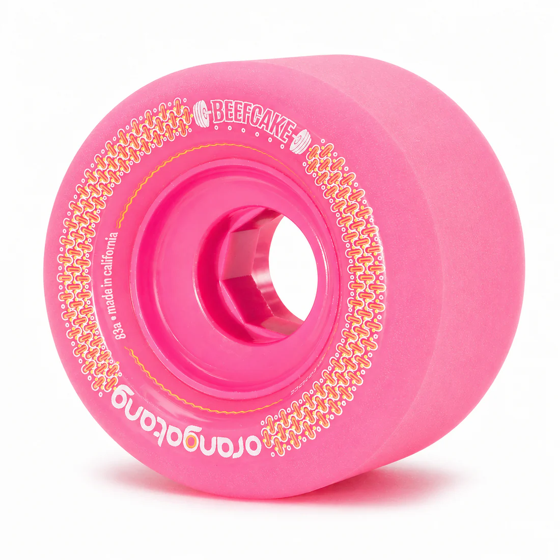 Orangatang Beefcake 73mm 83a Pink — Roues Freeride Longboard | N4 Skateshop