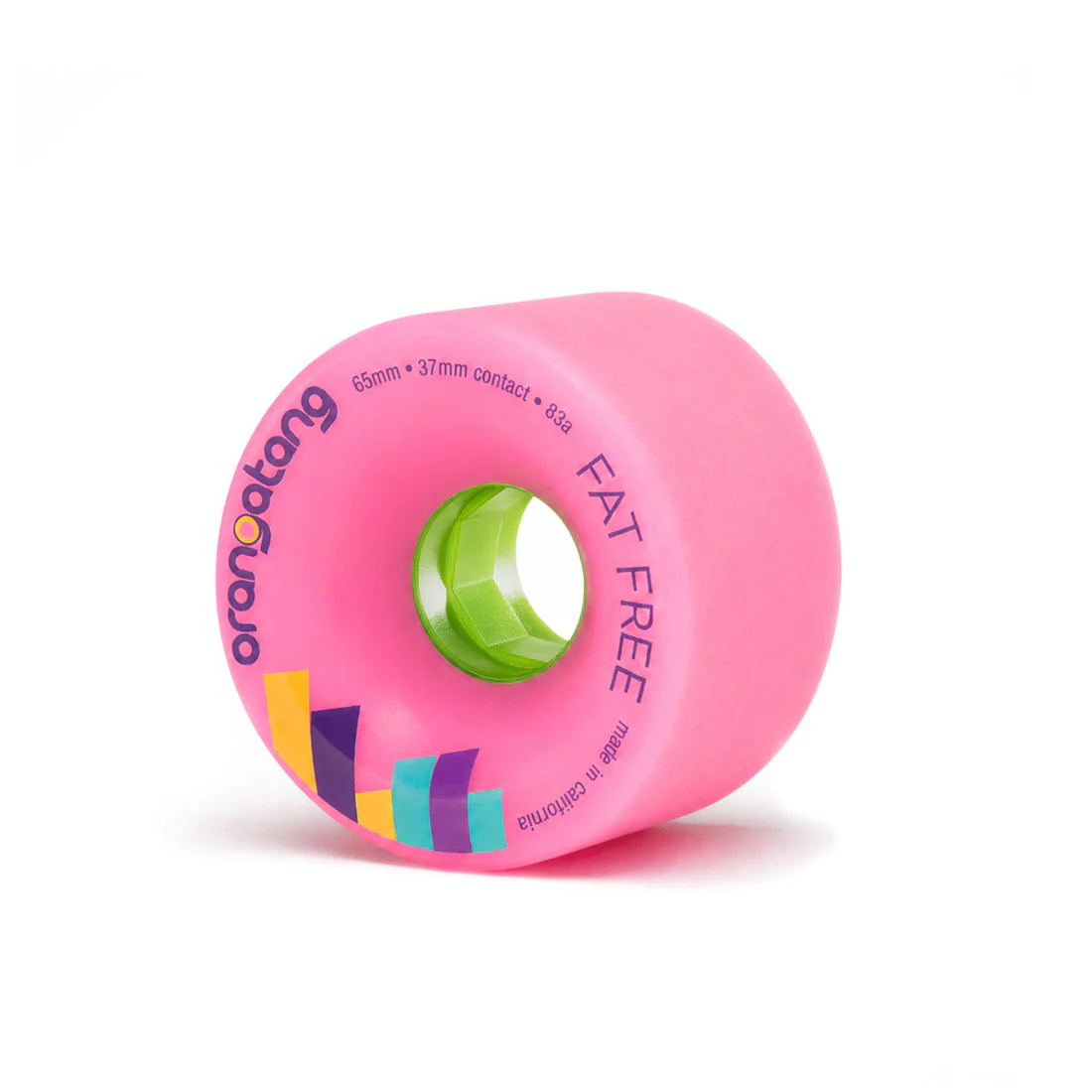 Orangatang Fat Free 65mm 83a Pink — Roues Freeride Longboard | N4 Skateshop