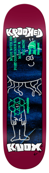 Krooked Knox Recycled Maroon 8.5x32.18 – Skate éco-responsable