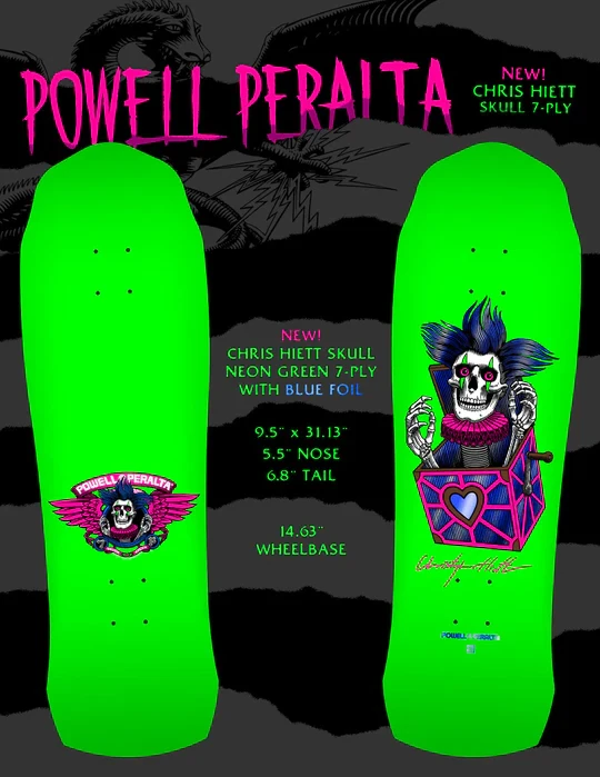 DECK REISSUE CHRIS HIETT SKULL 9.5 X 31.13