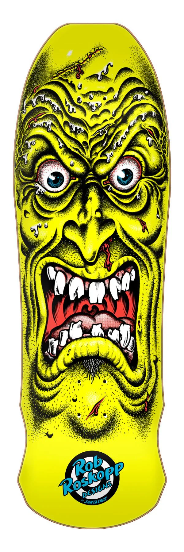 Santa Cruz Rob Roskopp Face Reissue — Deck 9.5" × 31" Yellow