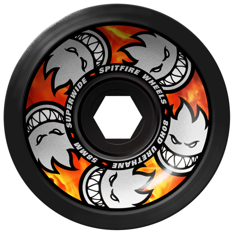 Spitfire 80HD Multiball Superwide 58mm Black — Roues Skateboard