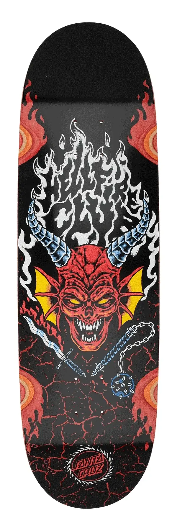Deck Skateboard SANTA CRUZ x STRANGER THINGS HELLFIRE CLUB FLAMES 9.00 X 32.00