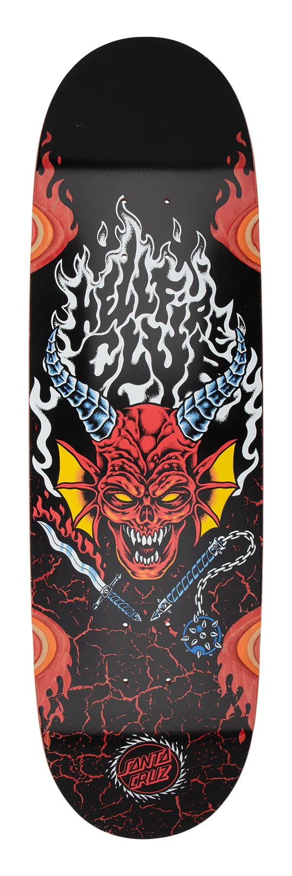 Deck Skateboard SANTA CRUZ x STRANGER THINGS HELLFIRE CLUB FLAMES 9.00 X 32.00