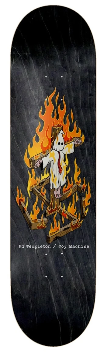 Deck Toy Machine Ed Templeton Charred Cross Black 8.5 – 7 Plis Érable | N4 Skateshop