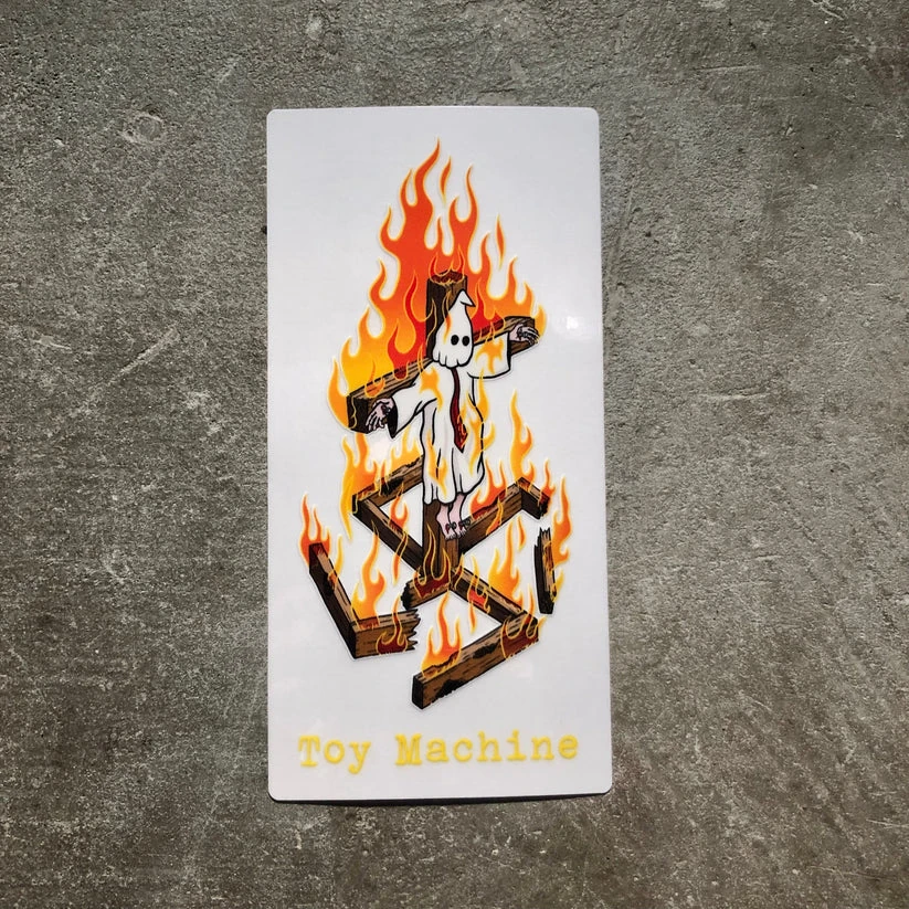 Stickers Toy Machine Charred Cross – Pack de 25 | Vinyl 6" × 3" | N4 Skateshop