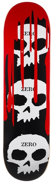 DECK 3 SKULL BLOOD BLACK WHITE RED 8.25 X 31.9 WB 14.25