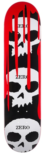 DECK 3 SKULL BLOOD BLACK WHITE RED 8.5 X 32.3 WB 14.5