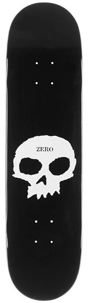 DECK SINGLE SKULL BLACK WHITE 8.25 X 31.9 WB 14.25